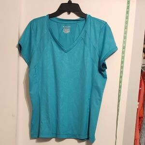 Women's Blue V-Neck Top
